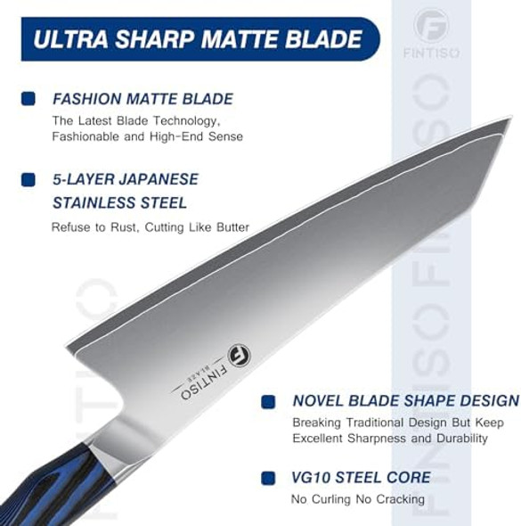 Professional Chef & Fillet Knife High-End Kitchen Knife With G10 Handle Ultra Sharp 5 Layer Japanese Stainless Steel Blade