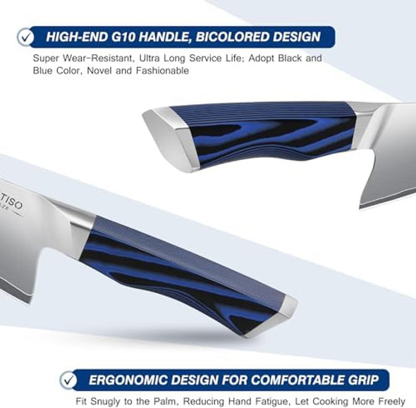 Professional Chef & Fillet Knife High-End Kitchen Knife With G10 Handle Ultra Sharp 5 Layer Japanese Stainless Steel Blade