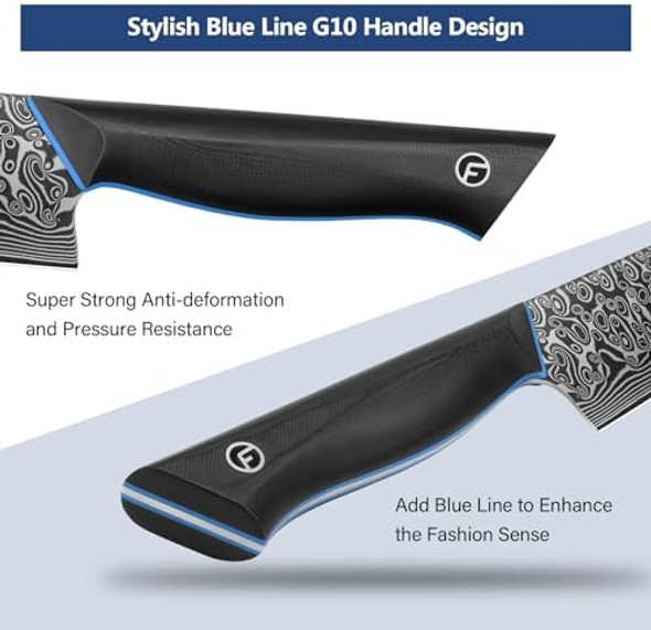 8 Inch Professional Chef Knife High-End Kitchen Knife With G10 Handle For Home And Kitchen