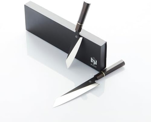 Frank Haasnoot Chef’S Knives Japanese Chef Knife Set 8.7 & 6 Inch Best 2-Piece Kitchen Knife Chef Knife & Paring Knife Stainless Steel Wooden Handle With Packaging Professional Cooking