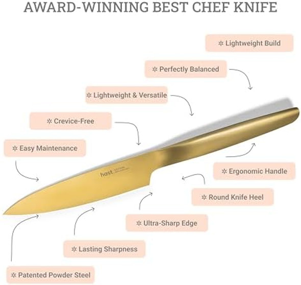 Hast Edition 5.3-Inch Utility Knife Ultra-Sharp Professional Small Kitchen Knife Patented Powder Steel Lightweight Comfortable Ergonomic Handle Award-Winning Design (Titanium Black) Hast Edition 5.3-Inch Utility Knife Ultra-Sharp Professional Small Kitchen Knife Patented Powder Steel Lightweight Comfortable Ergonomic Handle Award-Winning Design (Titanium Black)