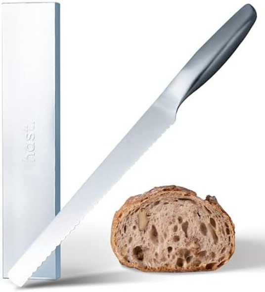 Hast 8 Inch Design Serrated Bread Knife Ultra-Sharp Professional Japanese Carbon Steel Lightweight Ergonomic & Award-Winning Design Handle Sleek Stainless Steel Bread Knife Modern Kitchen Décor Hast 8 Inch Design Serrated Bread Knife Ultra-Sharp Professional Japanese Carbon Steel Lightweight Ergonomic & Award-Winning Design Handle Sleek Stainless Steel Bread Knife Modern Kitchen Décor
