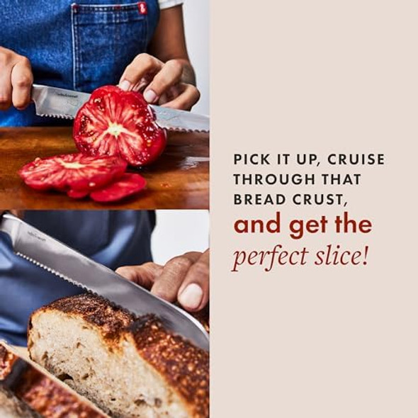 Hedley & Bennett Bread Knife - 8.6 Inches German High Carbon Stainless Steel Ultra Sharp Serrated Blade For Homemade Bread Cakes & Pastries - Shiso (Green) Hedley & Bennett Bread Knife - 8.6 Inches German High Carbon Stainless Steel Ultra Sharp Serrated Blade For Homemade Bread Cakes & Pastries - Shiso (Green)