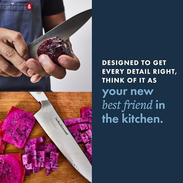 Hedley & Bennett Utility Knife - 5.6 Inches Japanese 3-Layer High Stainless Steel Blade Sharp Plain Edge For Fruits & Vegetables - Enoki (White) Hedley & Bennett Utility Knife - 5.6 Inches Japanese 3-Layer High Stainless Steel Blade Sharp Plain Edge For Fruits & Vegetables - Enoki (White)