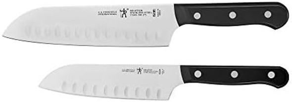 Henckels 2-Pc Santoku Knife Set 5 Inch & 7 Inch Plus 4-Inch Chef Knife German Engineered Stainless Steel