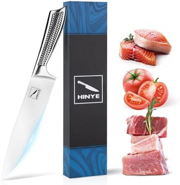 8 Inch High Carbon Stainless Steel Chef Knife - Sharp Kitchen Knife With Unibody Design Ideal For Family & Restaurant Use Presented In A Box 8 Inch High Carbon Stainless Steel Chef Knife - Sharp Kitchen Knife With Unibody Design Ideal For Family & Restaurant Use Presented In A Box