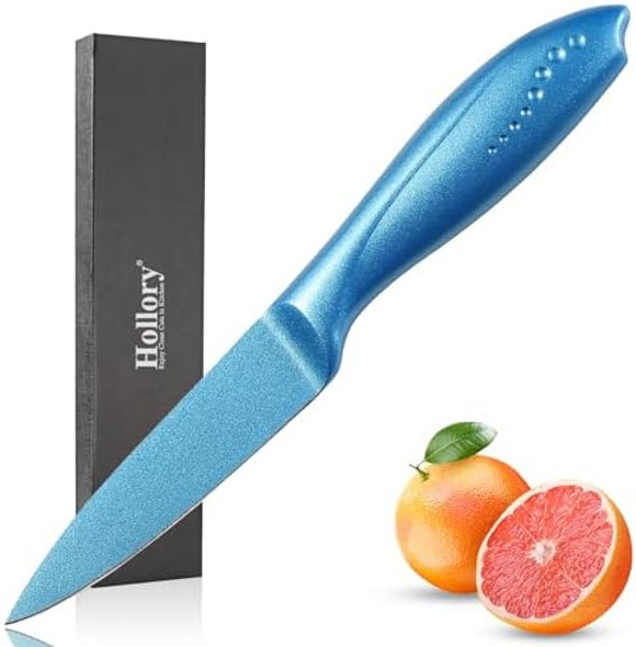 3.5 Inch Paring Knife Fine Edge Fruit Vegetable Peeling With German High Carbon Stainless Steel Forged Blade Small Kitchen Non-Stick Multi-Purpose Knife-Blue 3.5 Inch Paring Knife Fine Edge Fruit Vegetable Peeling With German High Carbon Stainless Steel Forged Blade Small Kitchen Non-Stick Multi-Purpose Knife-Blue
