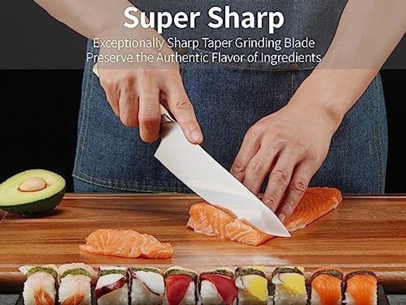 Chef Knife – 8 Inch Kitchen Knife - Super Sharp Professional High Carbon Stainless Steel Cooks Knife With Pakkawood Handle