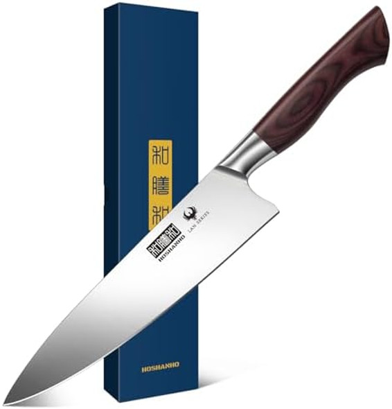 8 Inch Chef Knife German High Carbon Stainless Steel For Cooking & German High Carbon Stainless Steel Steak Knife Set 8 Pieces