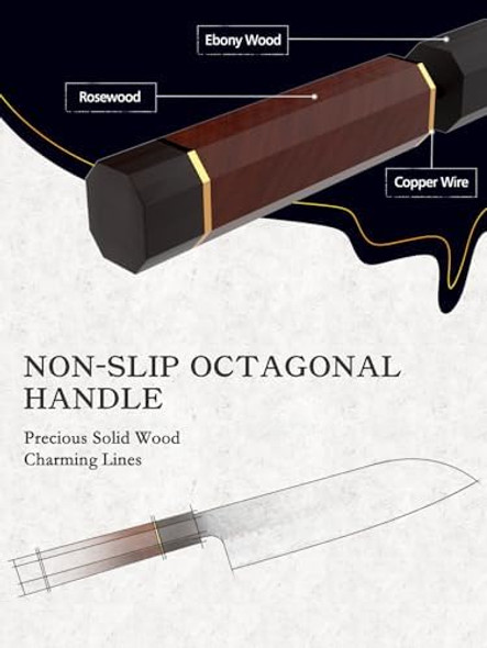 8 Inch Japanese Gyuto Chef Knife & Chef'S Santoku Knife 7 Inch & Sushi Knife Japanese Sashimi Knife 10 Inch & Paring Knife 3.75 Inch