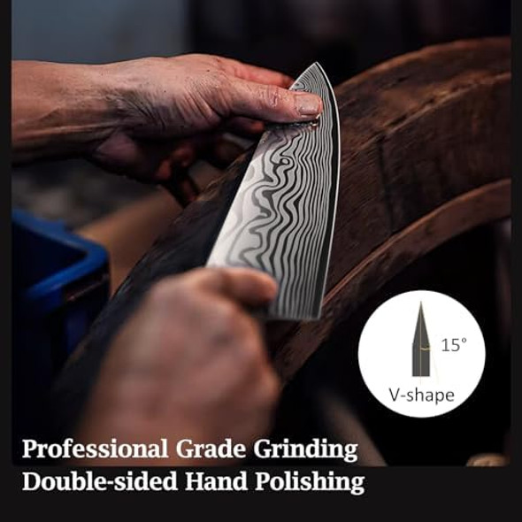 3 Pieces Knife Set Professional High Carbon Powder Steel Kitchen Knife Set Ultra Sharp Knives Set For Kitchen With Elegant Box