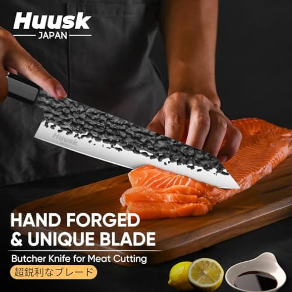 Huusk Japanese 9'' Kiritsuke Chef Knife & 10'' Knife Sharpener Rod Huusk Japanese 9'' Kiritsuke Chef Knife & 10'' Knife Sharpener Rod