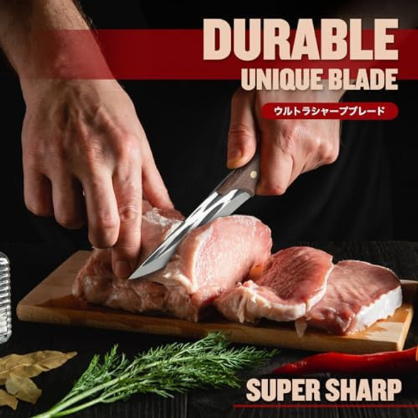 Huusk Japanese Hand Forged Chef Knives Set Cleaver Knife For Meat Cutting Deboning Knife With Sheath