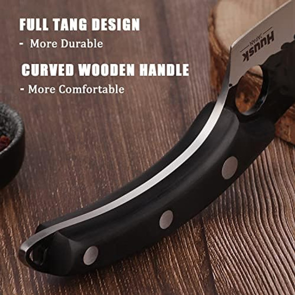 Huusk Viking Knife With Sheath Bundle With Boning Knife For Meat Cutting Full Tang Japanese Chef Knife Hand Forged Ultimo Knife For Halloween Kitchen Or Camping