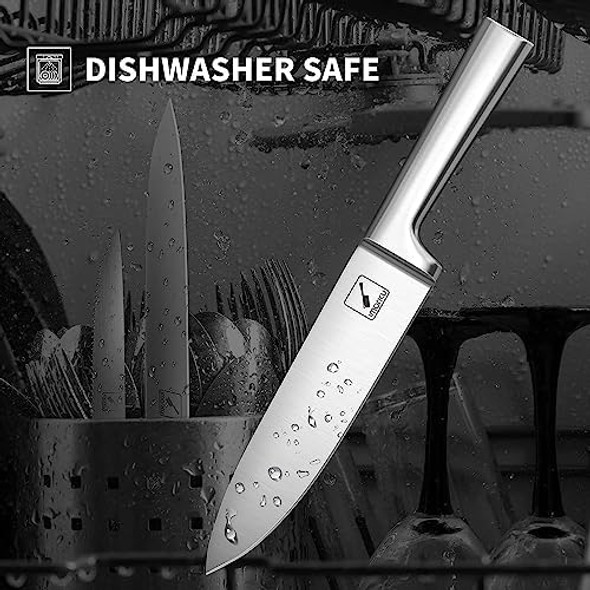 Imarku Knife Set - 15Pcs Kitchen Knife Set Japanese High Carbon Stainless Steel Knives Set For Kitchen Dishwasher Safe Ultra Sharp Professional Chef Well Balance Knife Block Set Black