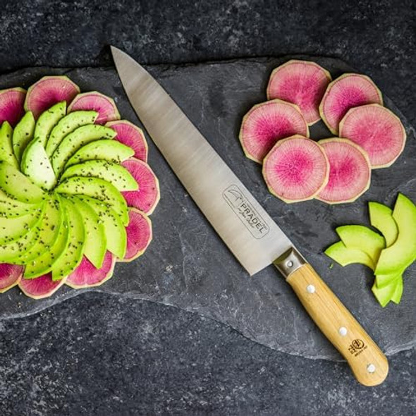 Jean Dubost 1920 Chef Knife Oak Wood Handle - Rust-Resistant Stainless Steel - Made In France