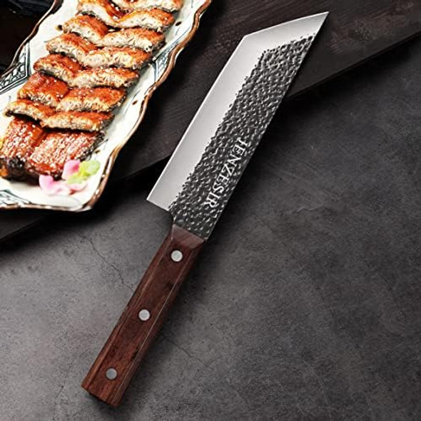 6.7Inch Handmade Forged Eel Knifeprofessional Japanese Chef Knife8Cr13Mov Stainless Steel Wooden Handle Gyuto Sashimi Sushi Fish Knife For Home Kitchen & Restaurant