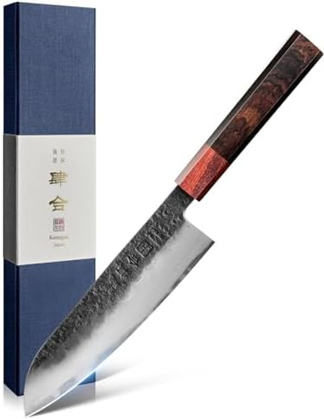 8.27 Inch Japanese Chef Knife 210Mm Black Forged Japanese Knife With Red Sandalwood And Eboy Wood Handle Gyuto Chefs Knives With Premium Box (Wa Series) 8.27 Inch Japanese Chef Knife 210Mm Black Forged Japanese Knife With Red Sandalwood And Eboy Wood Handle Gyuto Chefs Knives With Premium Box (Wa Series)