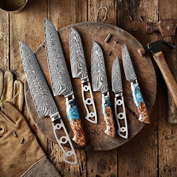 Katsura Woodworking Project Kit – Gyuto Chef Knife Blank – Ultra Wide Blade 50Mm – 8.25 Inch – Japanese Premium Aus 10V 67 Layers Damascus Steel – Storm-V Series – No Logo
