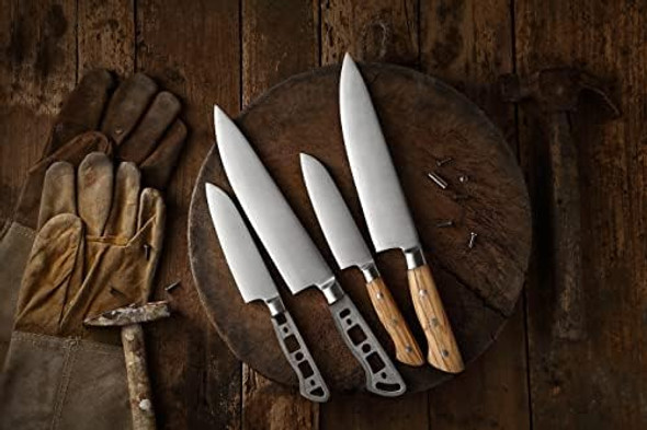 Katsura Woodworking Project Kit – Chef Knife Blank – 8 Inch – Japanese Premium Aus 10 3-Layer Forged Steel – Perfect For Woodworkers Crafters – Classic Style Handle – No Logo