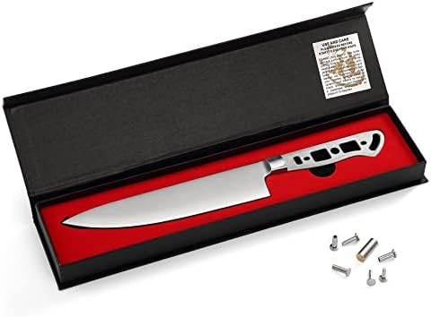 Katsura Woodworking Project Kit – Chef Knife Blank – 8 Inch – Japanese Premium Aus 10 3-Layer Forged Steel – Perfect For Woodworkers Crafters – Classic Style Handle – No Logo
