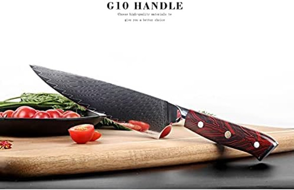 Keensun Damascus Chef Knife - 8 Inch Professional Kitchen Knife Rust Resistant Japanese Vg10 Super Steel 67 Layer High Carbon Stainlesswith Green Ergonomic Resin Handle And Luxury Box