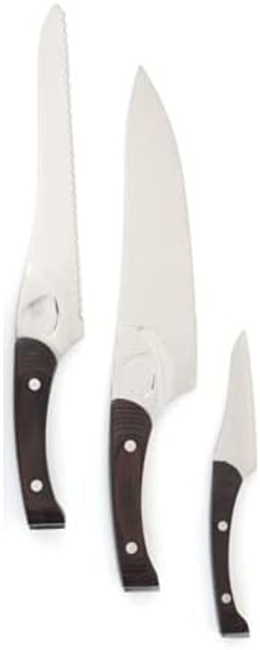 Knork Pakkwood Cutlery Chef Knife 3 Knives Starter Set Silver