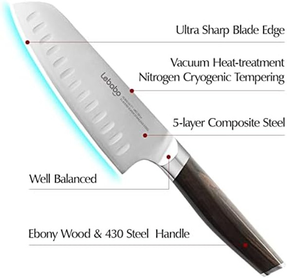 Kitchen Knife- Professional 8 Inch Chef'S Knife & 7 Inch Santoku Knife- Sus304 5-Layer Clad Stainless Steel- Ultra Sharp Kitchen Knife For Meat Food Vegetable