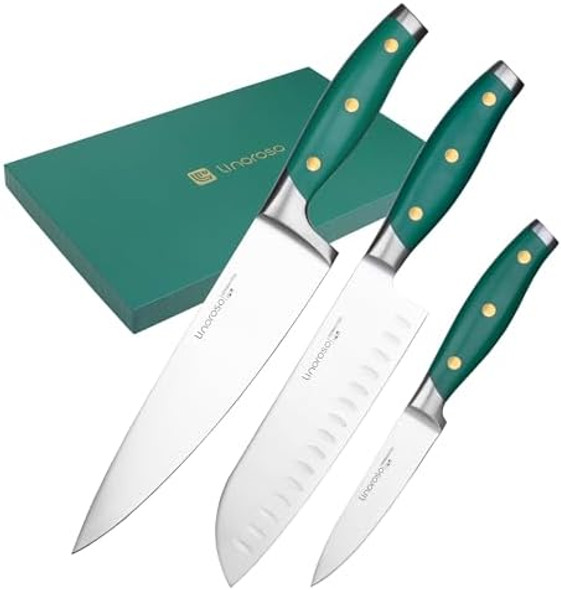 Linoroso 3 Pieces Kitchen Knife Set With Premium Box Sharp German Carbon Stainless Steel Chef Knife Set For Home Kitchen And Restaurant Cooking s For Women And Men Linoroso 3 Pieces Kitchen Knife Set With Premium Box Sharp German Carbon Stainless Steel Chef Knife Set For Home Kitchen And Restaurant Cooking s For Women And Men
