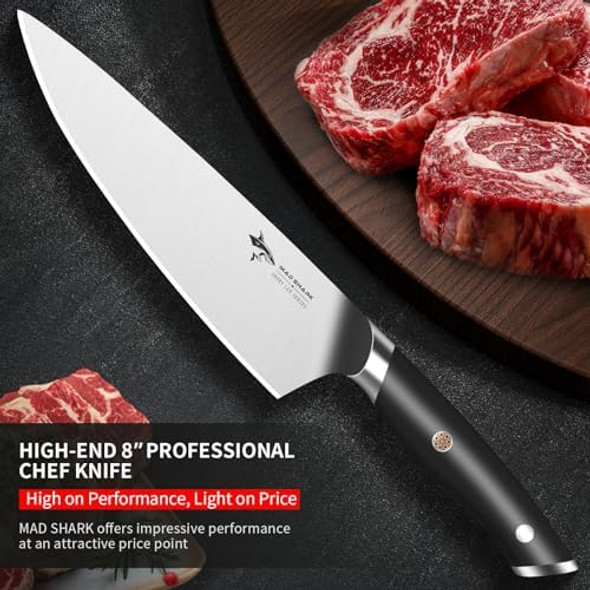 Mad Shark Chef Knife & Meat Cleaver Knife With German High Stainless Steel Cooking For Mens/Dad Birthday In Home Kitchen And Restaurant