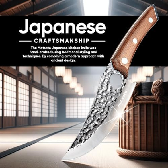 Chef Knife - Perfect Kitchen Knive. Japanese Knife For Cooking Chopping. Japanese Style Knive For Home Camping Bbq. For Balance & Control 5.8 Inch