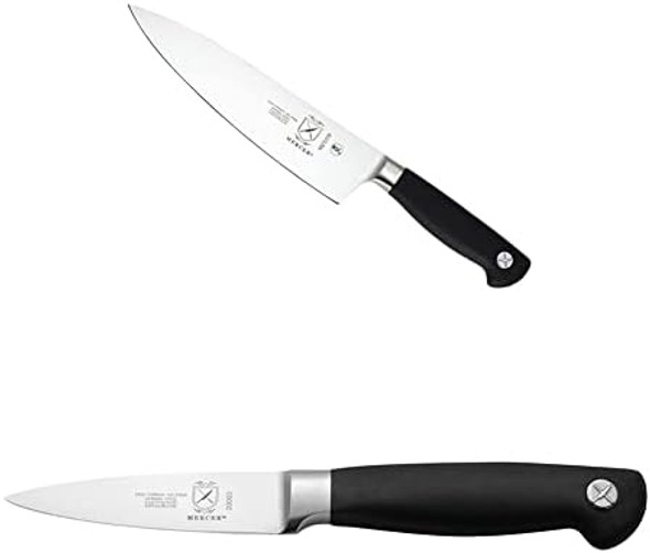 Mercer Culinary Genesis 8-Inch Short Bolster Chef'S Knife And 3.5-Inch Paring Knife