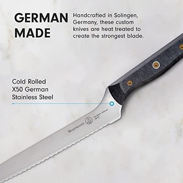 Messermeister Custom Offset Scalloped Knife / 8” Black