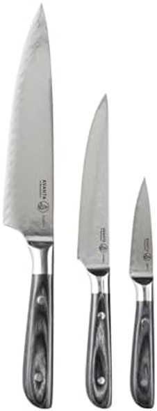 Messermeister Avanta Damascus Forged 3-Piece Pakkawood Starter Set - Includes 8” Chef’S 6” Utility & 3” Paring Knife Messermeister Avanta Damascus Forged 3-Piece Pakkawood Starter Set - Includes 8” Chef’S 6” Utility & 3” Paring Knife
