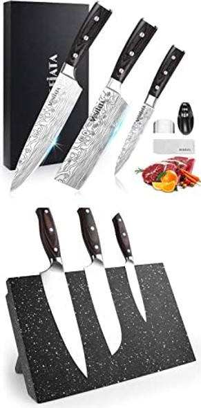 Mosfiata Save 50% Professional Chef Knife Set With German High Carbon Stainless Steel Kitchen Knife Set 3 Pcs And Magnetic Knife Block Mosfiata Save 50% Professional Chef Knife Set With German High Carbon Stainless Steel Kitchen Knife Set 3 Pcs And Magnetic Knife Block