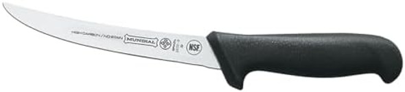 Mundial Pro Series 6 In Curved Boning Knife With Narrow Semi-Stiff Blade Black Handle
