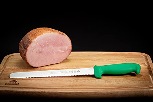 Mundial 5600 Series 10 In Serrated Edge Slicing Utility Knife With Green Handle