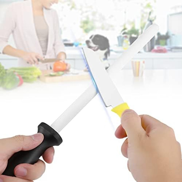 8Inch Ceramic Sharpening Rod Kitchen Ceramic Honing Rod Shatterproof Ceramic Honing Rod For Professional Chefs And Home Cooks