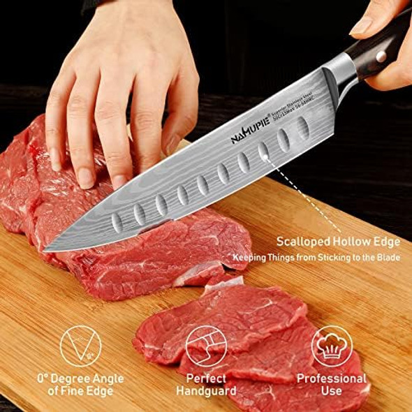 8 Inch Professional Chef Knife High Carbon Stainless Steel Ultra Sharp Kitchen Knife With Ergonomic Wooden Handle Packed By Box