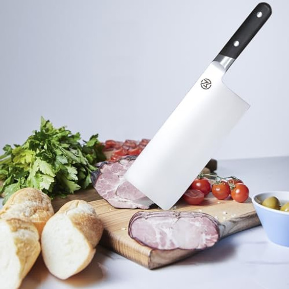 8” Vegetable Cleaver 59 Rockwell Hardness 9Cr Stainless Steel Chacate Preto Wood Handle