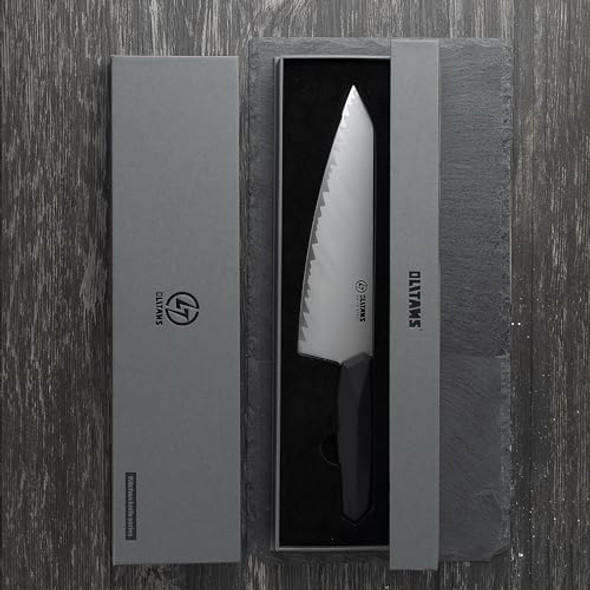 Chef'S Knife 8 In Professional Chef Kinfe Vg-10 Ultra Sharp Kitchen Knife G10 Handle (Black)