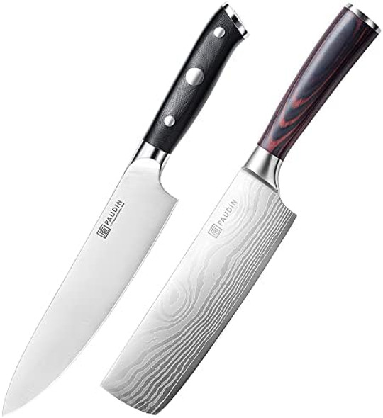 Paudin Nakiri Knife+ Chef Knife Paudin Nakiri Knife+ Chef Knife