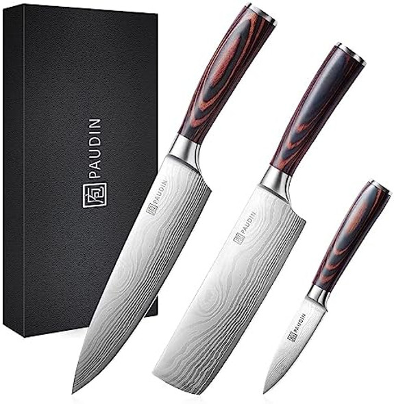 Paudin Chef Knife Set+ Cleaver Knife