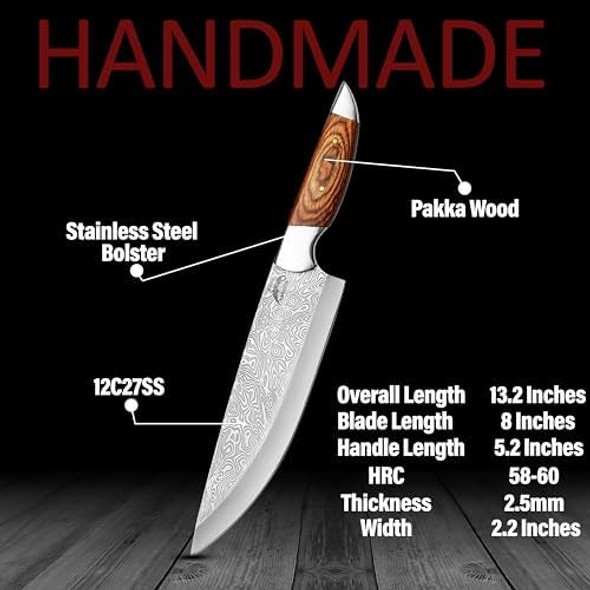 Chef'S Knives- 8 Inch Sharp Butcher Knife For Cutting Meat- Best Kitchen