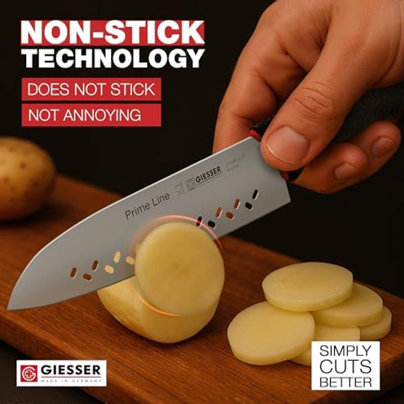 Giesser Since 1776 Made In Germany Santoku 75 Inch Ultra Slip Resistant Handle Material Dishwashersafe Rust Japanese Chef Knife