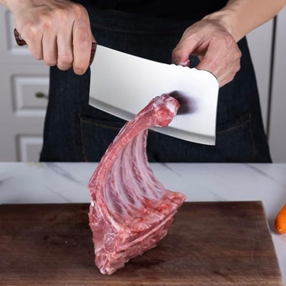 Professional Meat Cleaver Knife 7 Inch Butcher Knife Heavy Duty Bone Chopper Ultra Sharp High Carbon Steel Blade Ergonomic Non-Slip Handle For Bone Cutting Vegetable Chopping Restaurant Kitchen