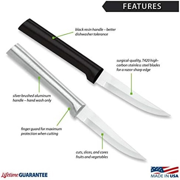 Rada Cutlery Heavy Duty Paring Knife Black Handle Pack Of 2
