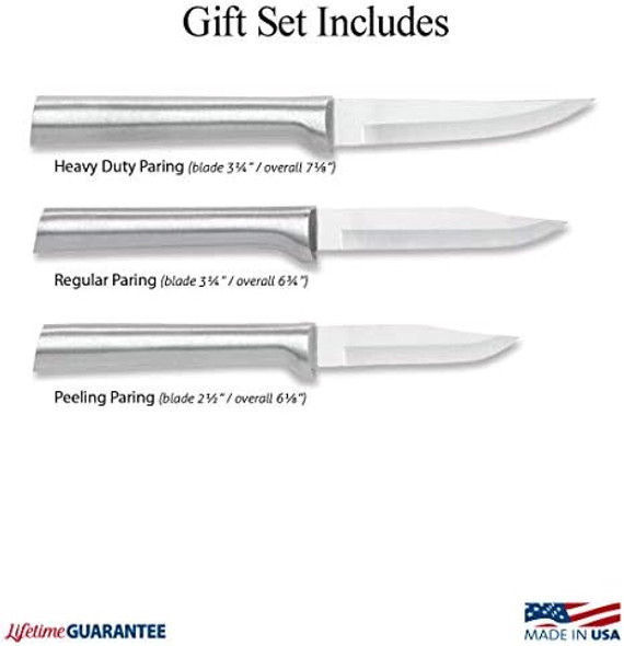 Rada Cutlery 3-Piece Paring Knife Galore Knife Set Made In Usa Silver Handles
