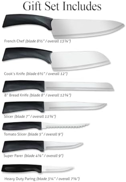 Rada Cutlery Anthem Oak Block Set Made In Usa Black Handles