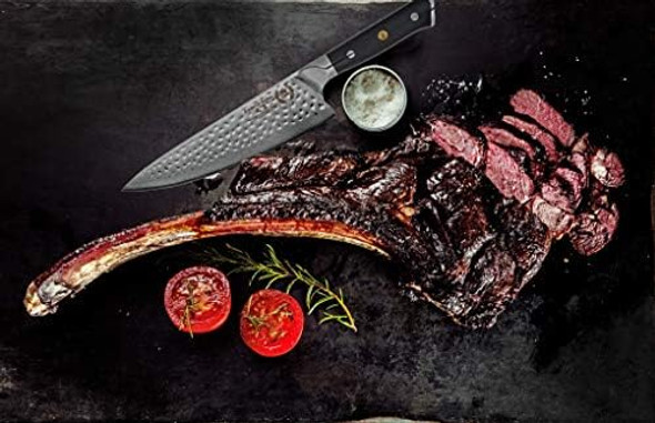 Chef Knife: Best Professional Quality 8 Inch Japanese Aus10 67-Layer High Carbon Damascus Stainless Super Steel Gyuto- Razor Sharp Full Tang Blade W/Hammered Finish & Ergonomic G10 Handle